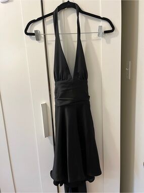 zara silk backless dress Zara backless satin little black dress